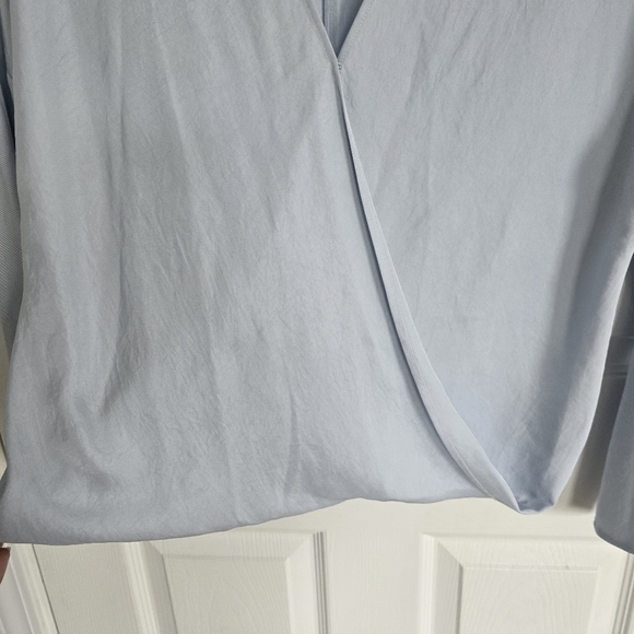 Vince Light Blue Women's Wrap Top - Picture 3 of 9